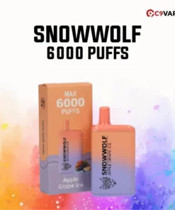 Snowwolf 6000 Puff กลิ่น Apple Grape Ice องุ่นแอปเปิ้ลเย็นสดชื่น