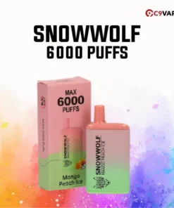 Snowwolf 6000 Puff กลิ่น Mango Peach Ice มะม่วงพีชหวานเย็นสดชื่น