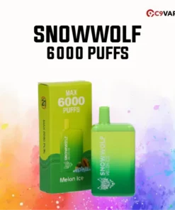 Snowwolf 6000 Puff กลิ่น Melon Ice เมลอนเย็นนุ่มละมุน