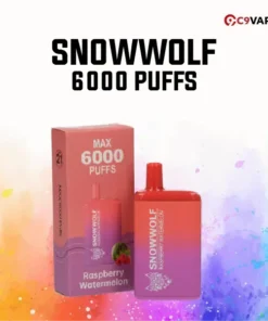 Snowwolf 6000 Puff กลิ่น Raspberry Watermelon ราสเบอร์รีแตงโมสดใส