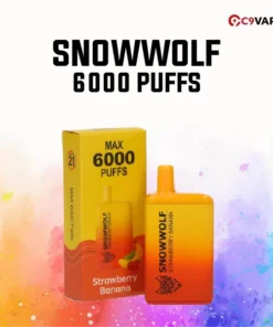Snowwolf 6000 Puff กลิ่น Strawberry Banana หวานมันกล้วยผสมสตรอเบอร์รี่