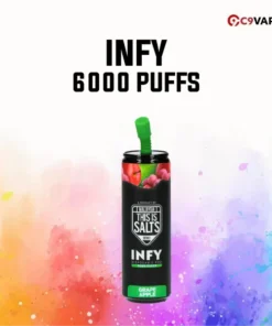 INFY 6000 Puff กลิ่น Grape Apple องุ่นแอปเปิ้ลสดชื่นตัดหวาน
