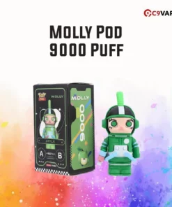 Molly Pod 9000 Puff กลิ่น Apple แอปเปิ้ลเขียวเปรี้ยวหวาน กลิ่นชัด ซ่าเบา ๆ