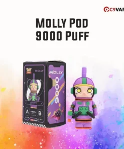 Molly Pod 9000 Puff กลิ่น Grape องุ่นม่วงหอมเข้ม ขึ้นจมูกแบบลูกอมองุ่น