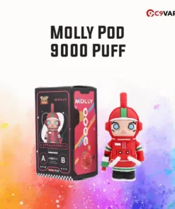 Molly Pod 9000 Puff กลิ่น Strawberry สตรอว์เบอร์รีหอมหวานกลิ่นฟรุ๊ตตี้ สายขนมต้องลอง