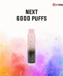 Next 6000 Puffs กลิ่น Lychee Jelly ลิ้นจี่ผสมเยลลี่ หอมหวานสดใสเหมือนขนม