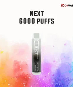 Next 6000 Puffs กลิ่น White Slush เย็นใสสะอาดแบบน้ำแข็งปั่น หอมเย็นเบา ๆ