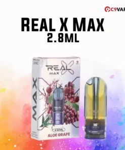 Real X Max กลิ่น Aloe Grape องุ่นผสมน้ำว่านหางจระเข้ หอมหวานสดชื่นแฝงความเย็นเบาๆ