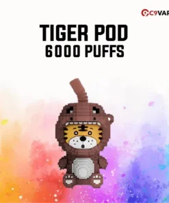 Tiger Pod 6000 Puff กลิ่นแบล็กกาแลน ลึกลับ หอมหวานซ่อนเปรี้ยว สไตล์เบอร์รีเข้มข้น