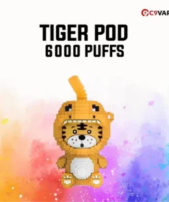 Tiger Pod 6000 Puff กลิ่นมะม่วงเย็น สดชื่นจัดเต็ม กลิ่นมะม่วงฉ่ำเย็นจี๊ดโดนใจ