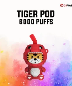 Tiger Pod 6000 Puff กลิ่นแตงโมเย็น หอมหวานคลายร้อน กลิ่นแตงโมสดชื่นทุกคำสูด