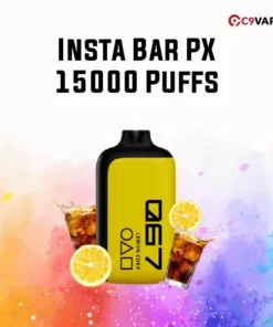 Insta Bar PX 15000 Puffs กลิ่น Lemon Coke โคล่าผสมเลมอน กลิ่นซ่าหอมเปรี้ยวลงตัว เหมือนน้ำอัดลมจริงๆ