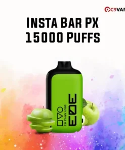 Insta Bar PX 15000 Puffs กลิ่น Sour Apple Ice แอปเปิลเปรี้ยวซ่าเย็นสดชื่น กลิ่นแหลมคมโดนใจสายจี๊ด