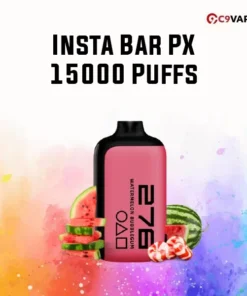 Insta Bar PX 15000 Puffs กลิ่น Watermelon Bubblegum แตงโมหอมหวานแบบหมากฝรั่ง หอมแบบสนุกๆ