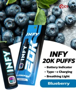 พอต INFY 20K Puffs กลิ่นบลูเบอร์รี่ หอมหวาน กลิ่นผลไม้ชัด สูบง่าย