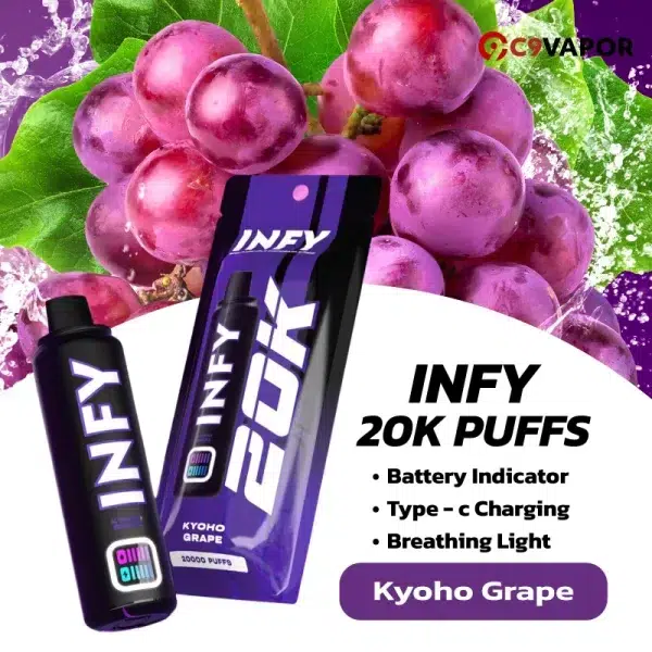 พอต INFY 20K Puffs กลิ่นองุ่นเคียวโฮ หอมเข้ม สไตล์องุ่นญี่ปุ่น