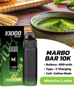 Marbo M Bar 10K กลิ่น Match Latte – ชาเขียวนม หอมละมุน นุ่มลึก