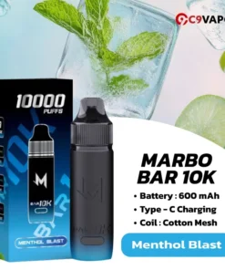 Marbo M Bar 10K กลิ่น Menthol Blast – เมนทอลเย็นแรง สะใจสายเย็น